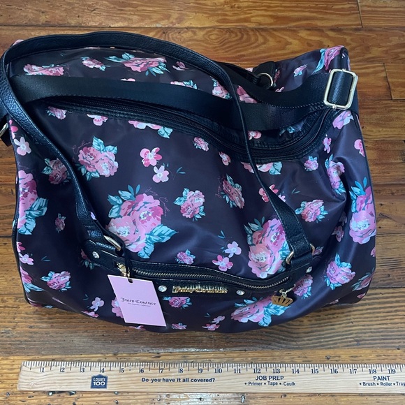 Juicy Couture weekender duffel bag Black floral - Picture 8 of 12